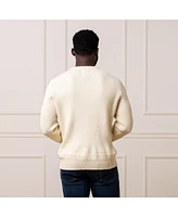 Hope & Henry Men's Organic Crew Neck Herringbone Detail Sweater