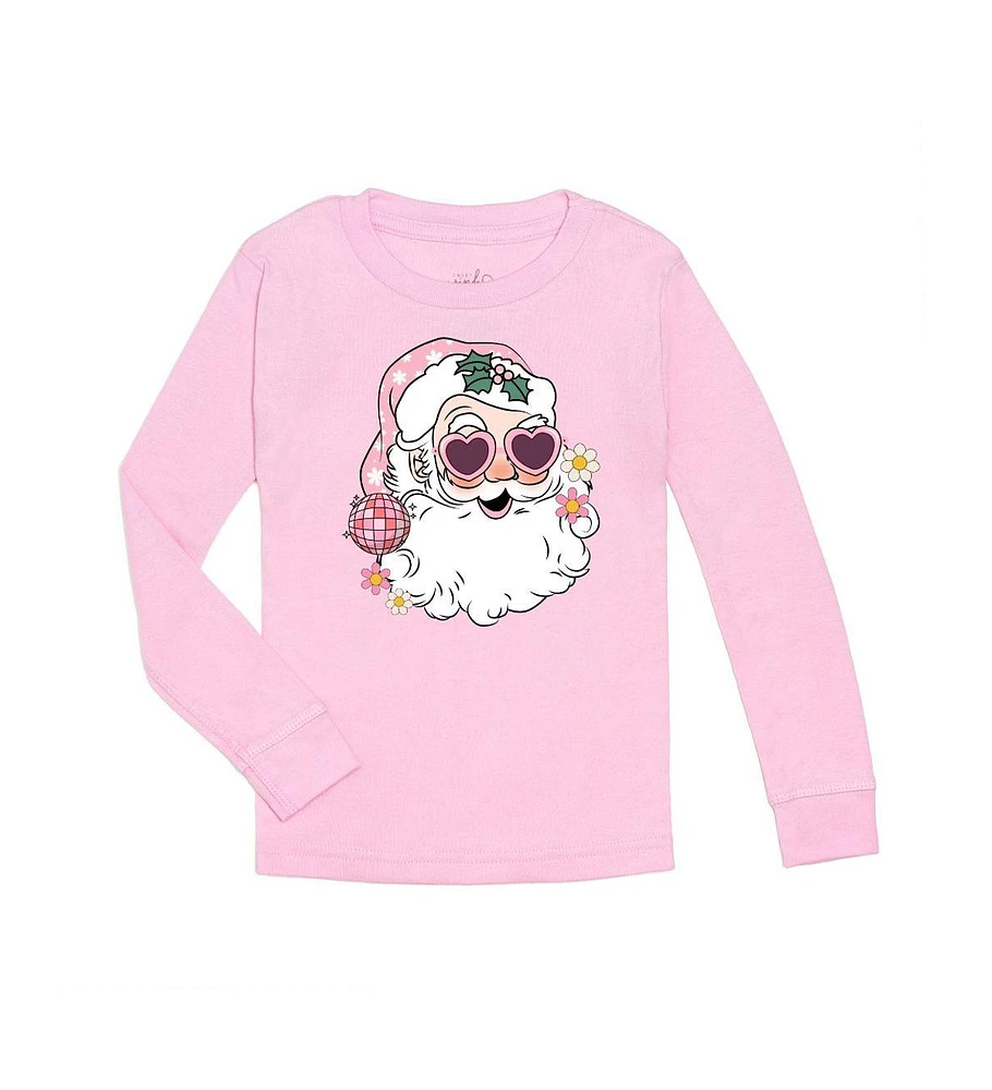 Sweet Wink Toddler Girls Disco Santa Christmas Long Sleeve Shirt