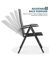 Sugift Set of 2 Adjustable Portable Patio Folding Dining Chair Recliners