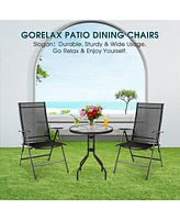 Sugift Set of 2 Adjustable Portable Patio Folding Dining Chair Recliners