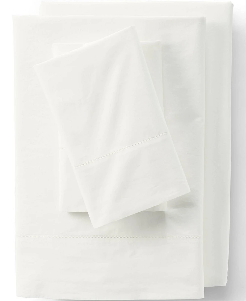 Lands' End 300 Thread Count Cotton Percale Bed Sheet Set