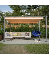 Slickblue 10' x 13' Aluminum Patio Pergola with Retractable Canopy – Perfect Backyard Shade Shelter for Porch, Outdoor Parties