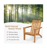 Givimo Outdoor Patio Acacia Wood Adirondack Lounge Armchair