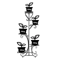 Unho 5 Tier Tall Plant Stand Metal Shelf Flower Pots Display Holder Outdoor Garden