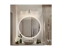 gaomon 4 Light Brushed Nickel Bathroom Light Fixtures, Vanity Lights Crystal Bubble Glass Dimmable 3 Color Temperatures Modern Bathroom Wall Sconce fo