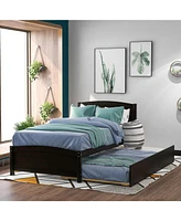 Slickblue Twin Size Platform Bed with Trundle for Space-Saving Sleep Solutions