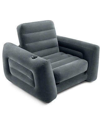 Intex Inflatable Pull Out Sofa Chair Sleeper with Twin Sized Air Bed Mattress