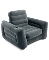 Intex Inflatable Pull Out Sofa Chair Sleeper with Twin Sized Air Bed Mattress