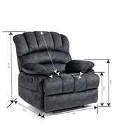 Slickblue Large Fabric Manual Recliner Chair for Comfortable Living Room Seating