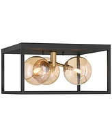 Possini Euro Design Possini Euro Garvin 14 1/2" Wide Black 3-Light Led Ceiling Light