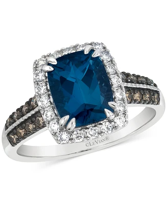 Le Vian London Blue Topaz (2-1/5 ct. t.w.) & Diamond (3/8 ct. t.w.) Statement Ring in 14k White Gold