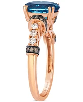 Le Vian London Blue Topaz (3 ct. t.w.) & Diamond (3/8 ct. t.w.) Ring in 14k Rose Gold