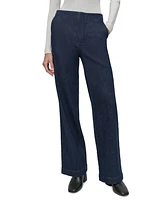 Dkny Jeans Petite High-Rise Wide-Leg