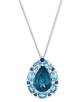 Le Vian Multi-Gemstone (4-1/2 ct. t.w.) & Nude Diamond (1/20 ct. t.w.) Pear-Shape 20" Adjustable Pendant Necklace in 14k White Gold