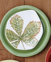 Vietri Autunno Chestnut Leaf Salad Plate