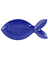 Vietri Santorini Large Cobalt Figural Fish Platter