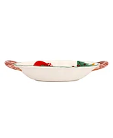 Vietri Old St. Nick Handled Scalloped Oval Bowl