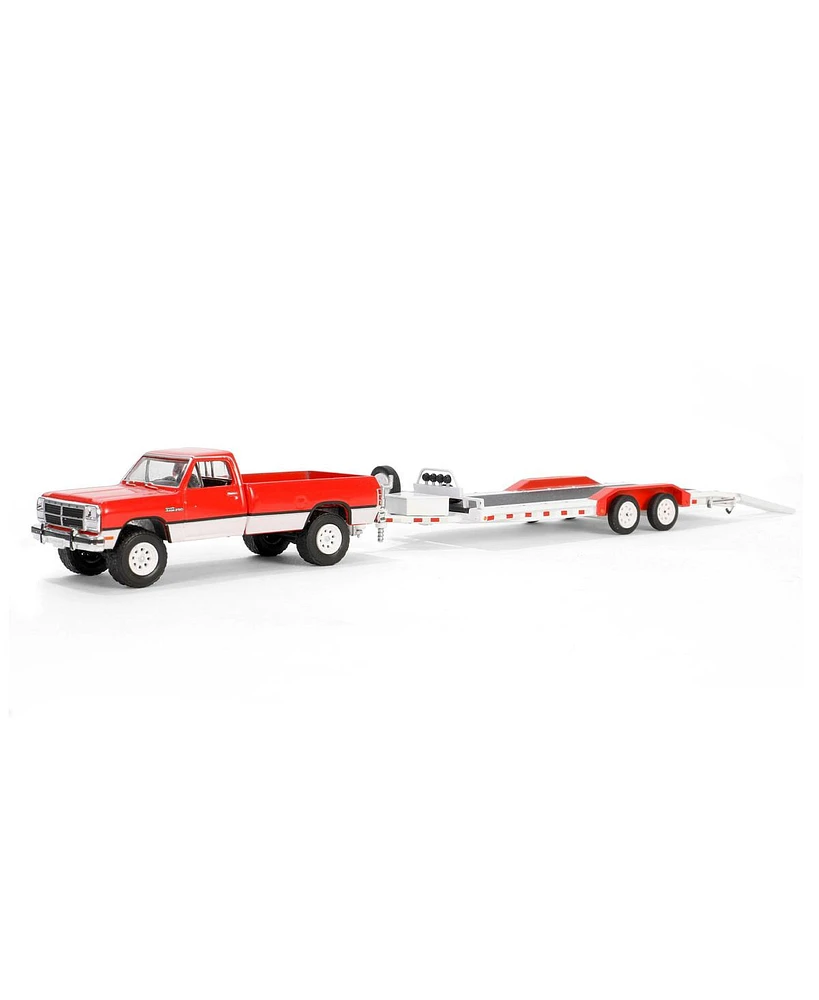 Greenlight Collectibles 1/64 1991 Dodge Ram Power Ram 250 with Heavy Duty Car Hauler Hitch & Tow