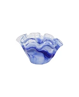 Vietri Onda Glass Cobalt Petite Ruffled Bowl