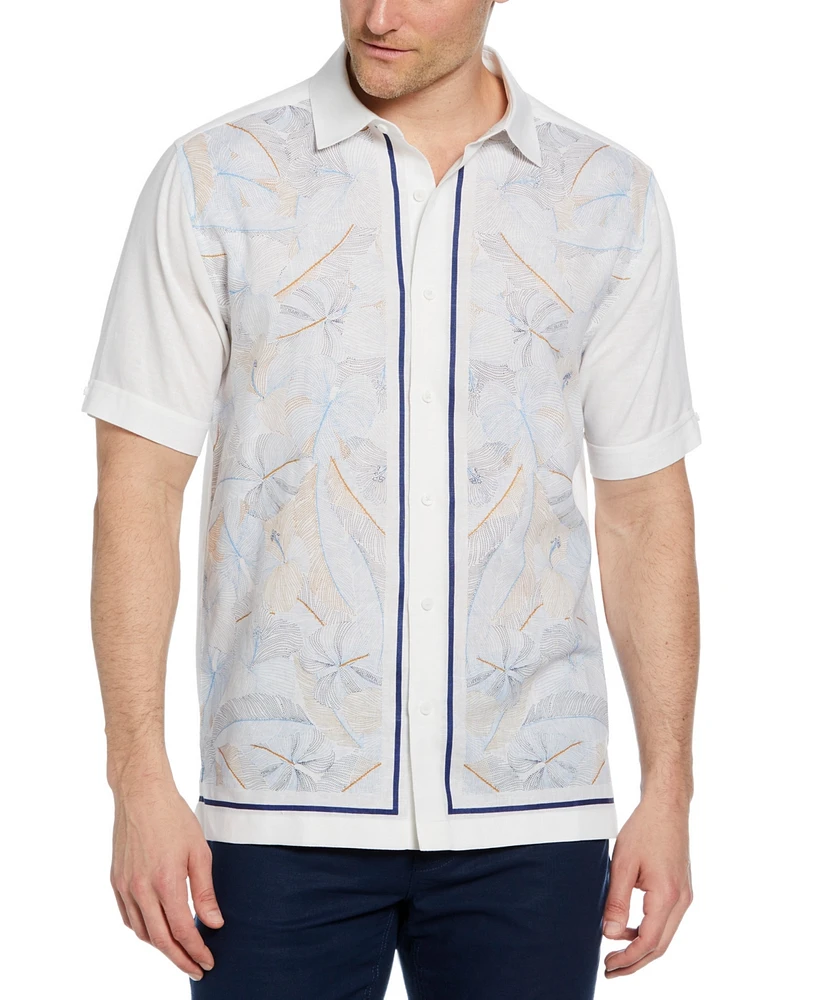 Cubavera Men's Short Sleeve Button-Front Leaf Print Shirt