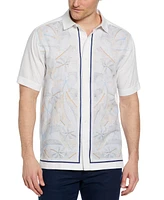 Cubavera Men's Short Sleeve Button-Front Leaf Print Shirt