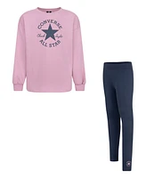 Converse Big Girls Crew and Leggings, 2-Piece Set