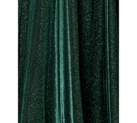 Xscape Plus Off-the-Shoulder Glitter Gown