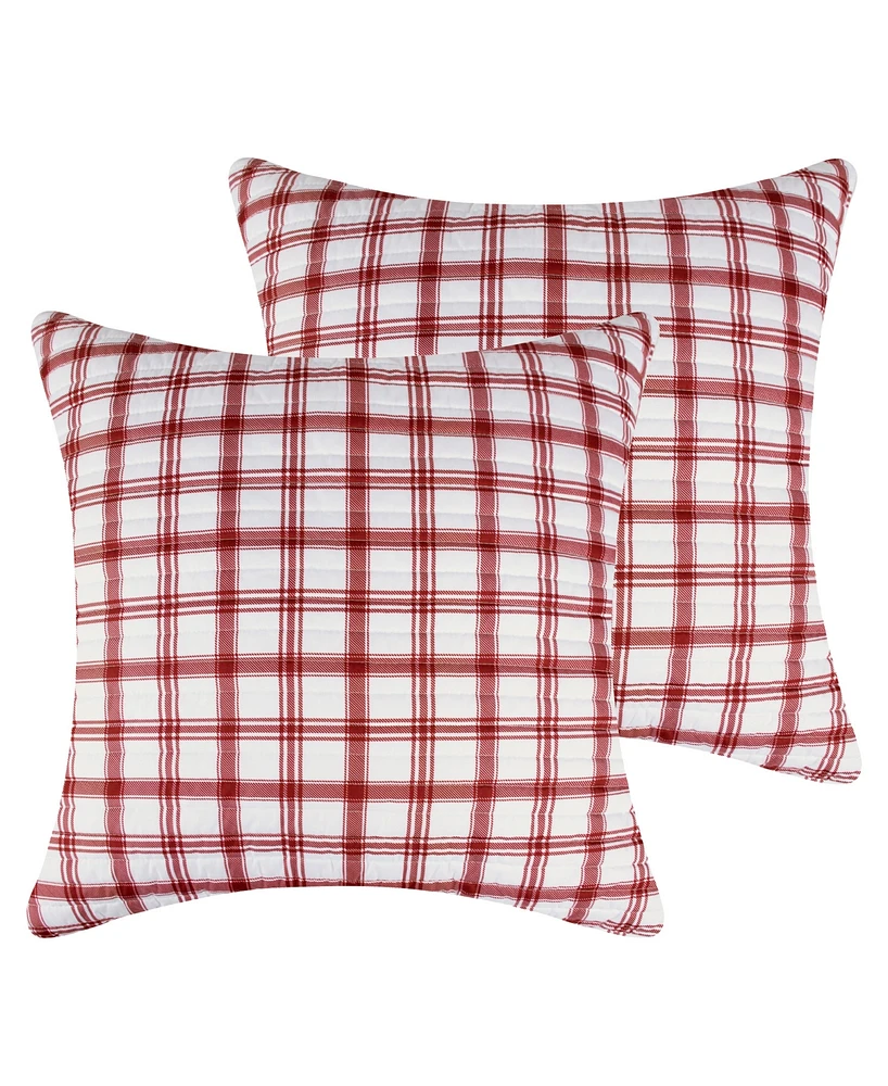 Levtex Merry Bright Pine Plaid 2-Pc. Sham Set, European