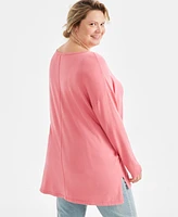 Style & Co Plus Knit Seam-Front Tunic Top, Created for Macy's