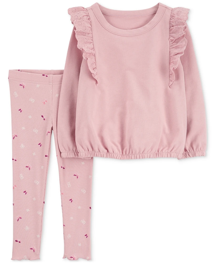 Carter's Baby Girls 2-Pc. Pullover Sweatshirt & Legging Set