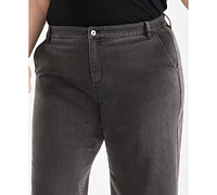 Style & Co Plus Size Wide-Leg Cropped Jeans, Exclusively at Macy's