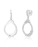 Suzy Levian New York Suzy Levian White Cubic Zirconia Sterling Silver Open Pear Shape Drop Earrings