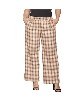 Standards & Practices Plus Wide Leg Plaid Pants