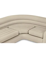 Intex Inflatable Corner Living Room Air Mattress Sectional Sofa Couch, Beige