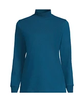 Lands' End Women's Relaxed Cotton Long Sleeve Mock Turtleneck