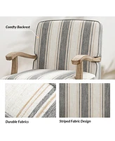 Hulala Home Rinaldo Farmhouse Armchair with Solid Wood Armrests