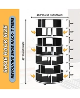 Kings Brand Furniture Cassidy Revolving Shoe Rack, Spinning Rack Tower, 360° Storage Organizer for Closet Entryway Bedroom Ha