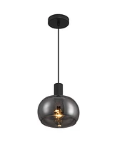 Possini Euro Design Possini Euro Rorie 8 1/2"W Black Smoke Glass Mini Pendant