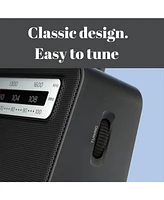 Philips Portable Am/Fm Radio with Speaker, Battery Operated, Compact Design, Analog Tuning, and Headphone Jack - Black