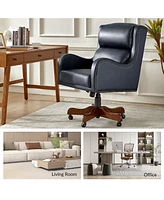 Clemant Transitional Leather Executive Task Chair with Adjustable Seat Height and Tilt Mechanism