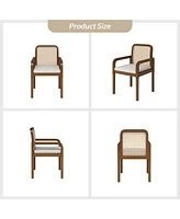 Hulala Home Javier Modern Ratten Dining Chair with Removable Seat Cushions