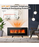 Gymax 42'' Electric Fireplace Wall Mounted & Freestanding Heater Remote Control 1500W