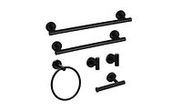 Slickblue 6-Piece Stainless Steel Bathroom Towel Rack Set for Wall Mounting and Organized Storage