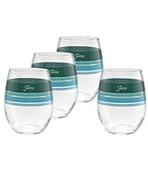 Fiesta Aegean Edgeline Stemless Wine Glass, Set of 4