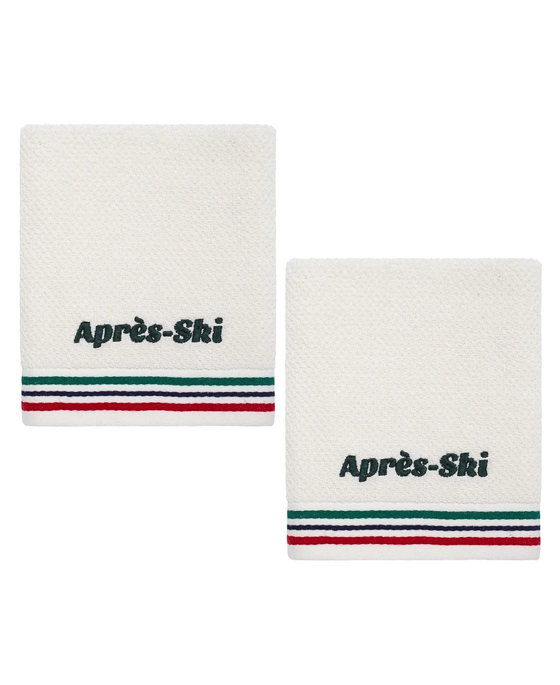 Izod Apres Ski Cotton 2-Pack Hand Towel Set, 16" x 28"