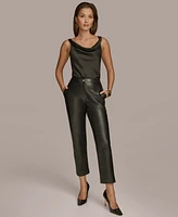 Donna Karan New York Women's Faux-Leather Ankle Pants