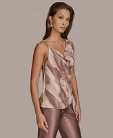 Donna Karan New York Women's Printed Cowlneck Top