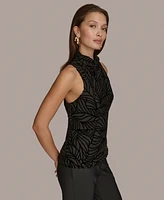 Donna Karan New York Women's Velvet Burnout Sleeveless Top