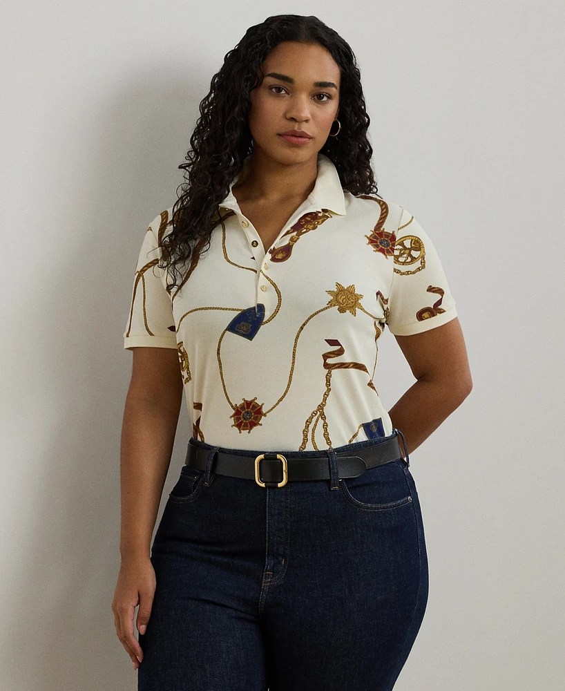 Lauren Ralph Plus Printed Polo Shirt