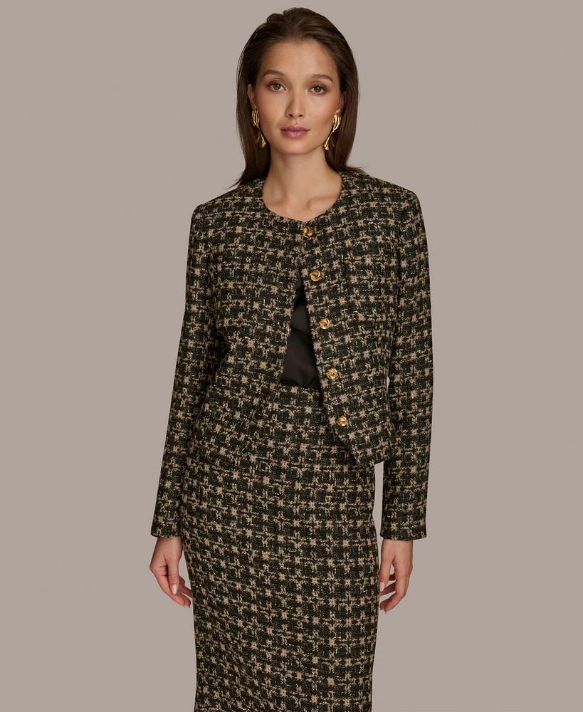 Donna Karan New York Women's Tweed Button-Front Jacket